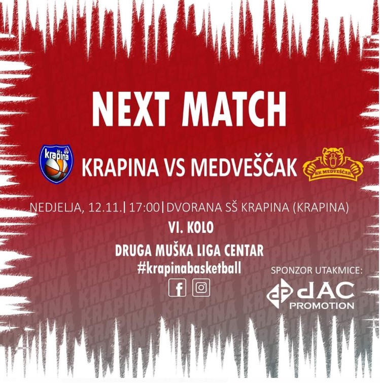 VI Kolo: KK KRAPINA VS MEDVEŠČAK